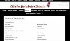 
							         Student Resources – Cliffside Park School District								  
							    