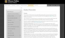 
							         Student Resources: Grades and Transcripts | Mizzou Online ...								  
							    
