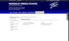 
							         Student Resources - Mandalay Middle School								  
							    