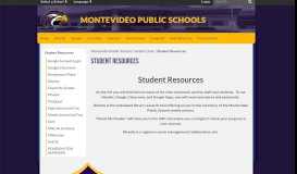 
							         Student Resources - Montevideo Public Schools								  
							    