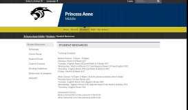
							         Student Resources - Princess Anne Middle								  
							    