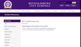 
							         Student Resources - Reynoldsburg City Schools								  
							    