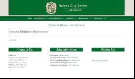 
							         Student Resources Secure – Haines City High School								  
							    