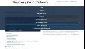 
							         Student Resources - SimsburyK12 - Simsbury Public Schools								  
							    