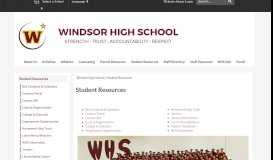 
							         Student Resources - Windsor High School								  
							    