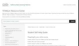 
							         Student Self-Help Guide | TITANium Resource Center								  
							    