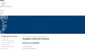 
							         Student Service Centre | Heriot-Watt University								  
							    