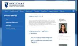 
							         Student Services / 504/Section Title II - Wentzville School District								  
							    