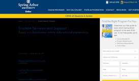 
							         Student Services and Support | Spring Arbor University Online								  
							    