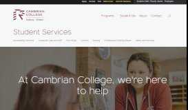 
							         Student Services | Cambrian College								  
							    