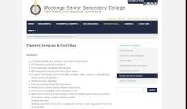 
							         Student Services & Facilities | Wodonga Senior Secondary College								  
							    