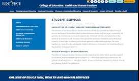 
							         Student Services - Kent State University								  
							    