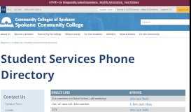
							         Student Services Phone Directory - Spokane Community College								  
							    