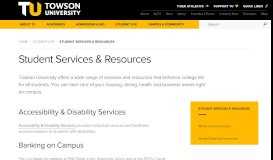 
							         Student Services & Resources | Towson University								  
							    