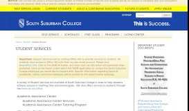 
							         Student Services - South Suburban College								  
							    
