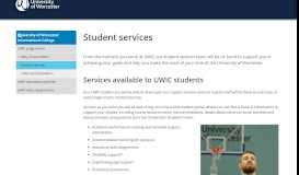 
							         Student services - University of Worcester								  
							    