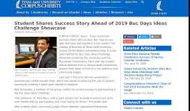 
							         Student Shares Success Story Ahead of 2019 Buc Days Ideas ...								  
							    