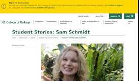 
							         Student Stories: Sam Schmidt - College of DuPage								  
							    