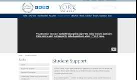 
							         Student Support - York College								  
							    