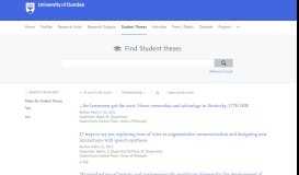 
							         Student Theses - Discovery Research Portal - University of Dundee								  
							    