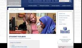 
							         Student Toolbox - Cascadia College								  
							    