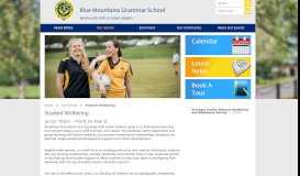
							         Student Wellbeing - Blue Mountains Grammar School								  
							    