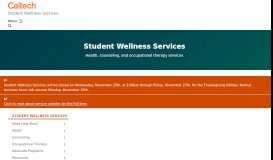 
							         Student Wellness Services								  
							    