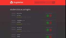 
							         student.dut.ac.za passwords - BugMeNot								  
							    