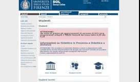 
							         Studenti - SOL: Servizi Online dell'Università di Firenze - UniFI								  
							    
