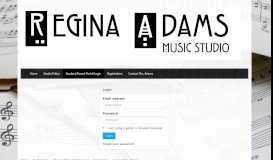 
							         Student/Parent Portal Login - Regina Adams Music Studio								  
							    