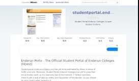 
							         Studentportal.enderuncolleges.com website. Enderun Porte - The ...								  
							    