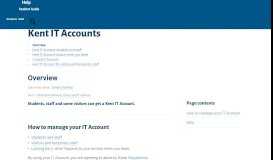 
							         Students: about your IT Account - Information ... - University of Kent								  
							    