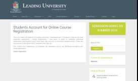 
							         Students Account for Online Course Registration – Leading University								  
							    