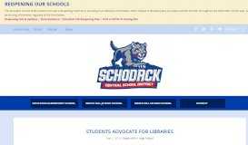 
							         Students Advocate for Libraries | Schodack Central School District								  
							    