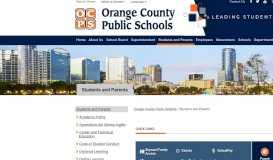 
							         Students and Parents - Orange County Public Schools								  
							    