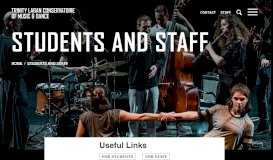 
							         Students and staff | Trinity Laban								  
							    
