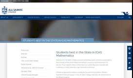 
							         Students best in the State in ICAS Mathematics | All Saints' College								  
							    