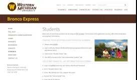 
							         Students | Bronco Express | Western Michigan University								  
							    