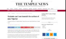 
							         Students can't see beneath the surface of new TUportal – The Temple ...								  
							    