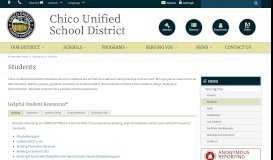 
							         Students - Chico Unified School District								  
							    
