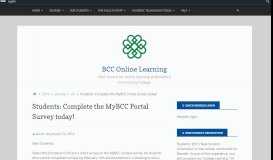 
							         Students: Complete the MyBCC Portal Survey today! – BCC Online ...								  
							    