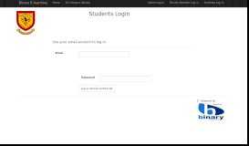 
							         Students Log in - Binary E-learning								  
							    
