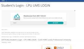 
							         Student's Login - LPU UMS LOGIN - CLICK HERE Lovely Professional ...								  
							    