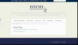 
							         Students Page | Hayah International Academy								  
							    