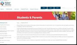 
							         Students & Parents - Brisbane Catholic Education								  
							    