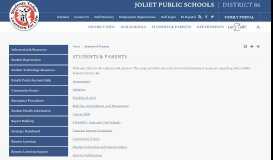 
							         STUDENTS & PARENTS - Students & Parents | Joliet School District 86								  
							    