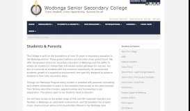 
							         Students & Parents | Wodonga Senior Secondary College								  
							    