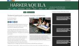 
							         Students participate in parent-teacher conferences – Harker Aquila								  
							    