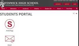 
							         Students Portal | Fenwick High School								  
							    