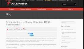 
							         Students Receive Rocky Mountain NASA Space Grants | Ogden ...								  
							    